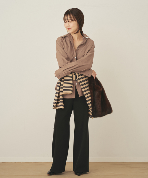 plage（プラージュ）の「Typewriter Elegant シャツ（シャツ/ブラウス・レディース・ホワイト/ブラウン・FREE）」の19枚目の写真