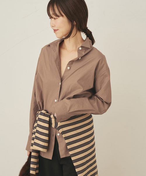 plage（プラージュ）の「Typewriter Elegant シャツ（シャツ/ブラウス・レディース・ホワイト/ブラウン・FREE）」の22枚目の写真