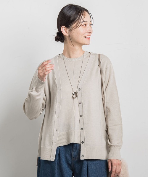 LAUTREAMONT（ロートレアモン）の「【WEB限定】ベーシックウールカーディガン≪洗える≫（カーディガン/ボレロ・レディース・ブラック/ベージュ/オフホワイト/ブルー/レッド・9号）」の3枚目の写真