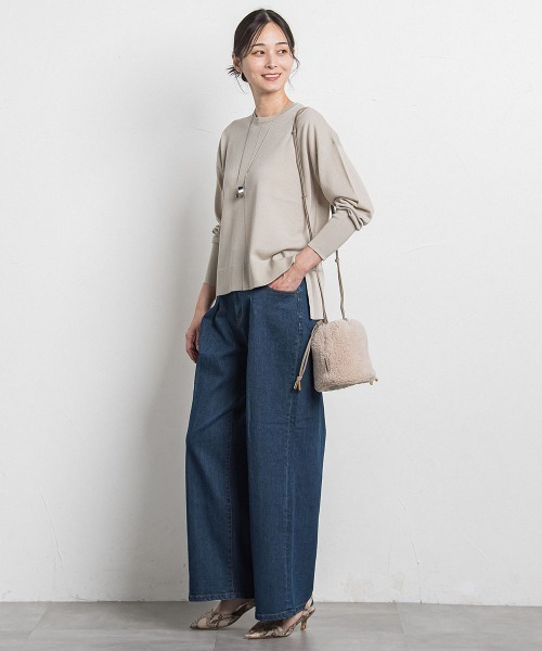 LAUTREAMONT（ロートレアモン）の「【WEB限定】ベーシックウールカーディガン≪洗える≫（カーディガン/ボレロ・レディース・ブラック/ベージュ/オフホワイト/ブルー/レッド・9号）」の7枚目の写真