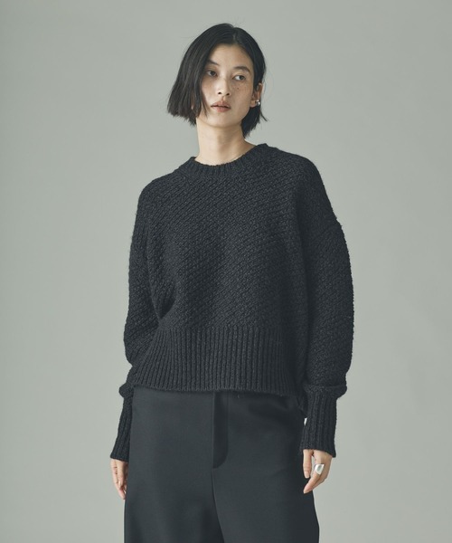 Curensology（カレンソロジー）の「Curensology(カレンソロジー)/カノコアミMIXニットプルオーバー（ニット/セーター・レディース・ベージュ/ブラック/ダークブラウン・FREE）」の4枚目の写真