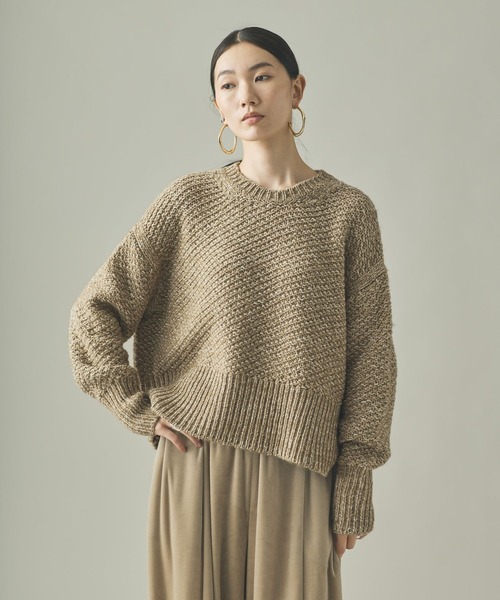 Curensology（カレンソロジー）の「Curensology(カレンソロジー)/カノコアミMIXニットプルオーバー（ニット/セーター・レディース・ベージュ/ブラック/ダークブラウン・FREE）」の10枚目の写真