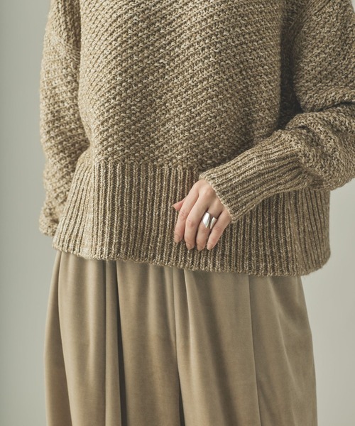 Curensology（カレンソロジー）の「Curensology(カレンソロジー)/カノコアミMIXニットプルオーバー（ニット/セーター・レディース・ベージュ/ブラック/ダークブラウン・FREE）」の18枚目の写真