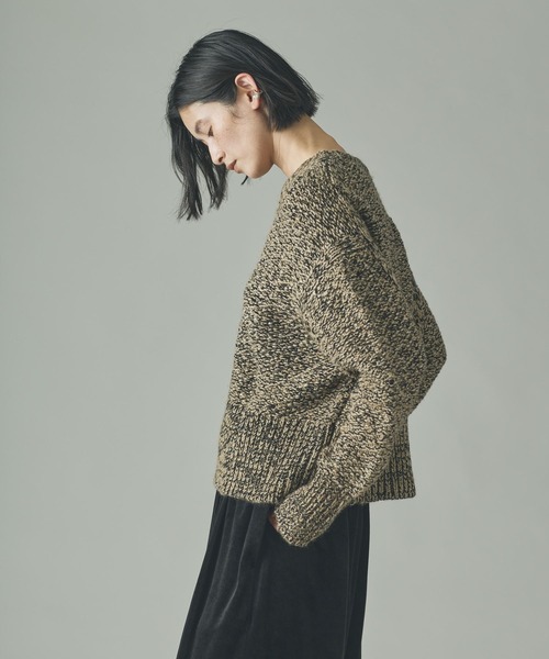 Curensology（カレンソロジー）の「Curensology(カレンソロジー)/カノコアミMIXニットプルオーバー（ニット/セーター・レディース・ベージュ/ブラック/ダークブラウン・FREE）」の21枚目の写真