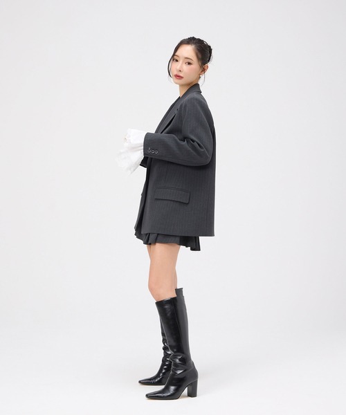 EIMY ISTOIRE（エイミーイストワール）の「レーストリムカフステーラリングジャケット（テーラードジャケット・レディース・ネイビー/グレー・F）」の17枚目の写真