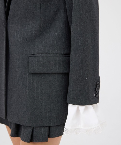 EIMY ISTOIRE（エイミーイストワール）の「レーストリムカフステーラリングジャケット（テーラードジャケット・レディース・ネイビー/グレー・F）」の20枚目の写真