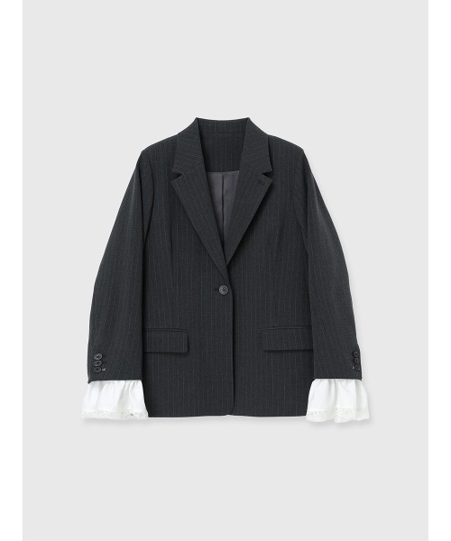 EIMY ISTOIRE（エイミーイストワール）の「レーストリムカフステーラリングジャケット（テーラードジャケット・レディース・ネイビー/グレー・F）」の15枚目の写真