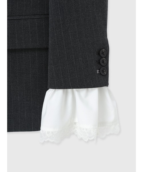 EIMY ISTOIRE（エイミーイストワール）の「レーストリムカフステーラリングジャケット（テーラードジャケット・レディース・ネイビー/グレー・F）」の9枚目の写真