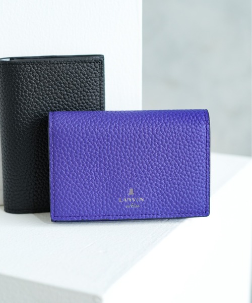 【LANVIN en Bleu/ランバン オン ブルー】 モル 名刺入れ 牛革
