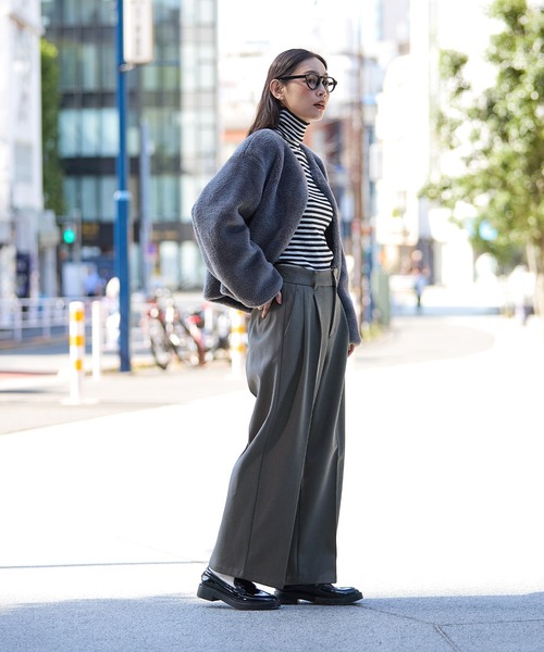 coca(coca)(コカ)の「【DAILY WARM】裏起毛ワイドスラックス(スラックス・レディース・グレー/ブラック・S/M/L)」の6枚目の写真