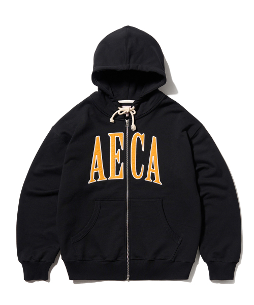 AECA(エイカ)の「AECA APPLIQUE ZIP UP HOODIE-BLACK(パーカー・レディース・その他・SMALL/MEDIUM/LARGE/X-LARGE)」の1枚目の写真