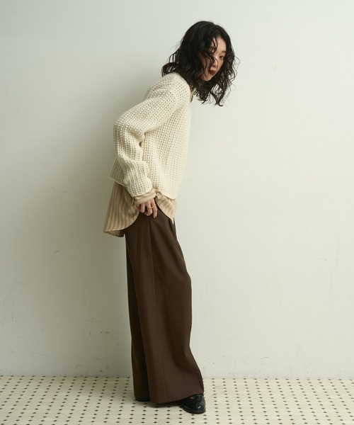 Lutim by u(ルチバイユー)の「Waffle knit multi-button cardigan / ワッフル編みマルチボタンカーディガン(カーディガン/ボレロ・レディース・アイボリー/グレー/ネイビー・FREE)」の9枚目の写真