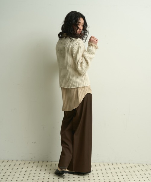 Lutim by u(ルチバイユー)の「Waffle knit multi-button cardigan / ワッフル編みマルチボタンカーディガン(カーディガン/ボレロ・レディース・アイボリー/グレー/ネイビー・FREE)」の11枚目の写真