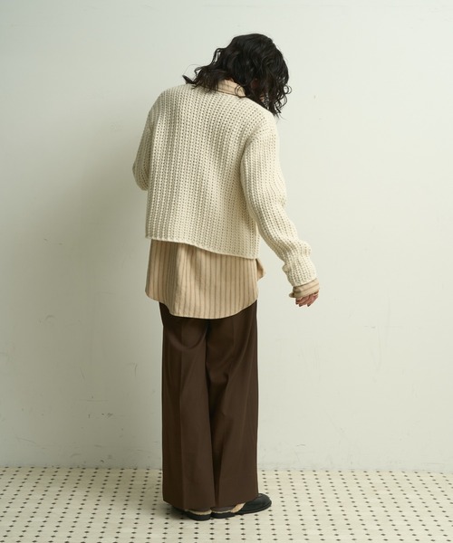 Lutim by u(ルチバイユー)の「Waffle knit multi-button cardigan / ワッフル編みマルチボタンカーディガン(カーディガン/ボレロ・レディース・アイボリー/グレー/ネイビー・FREE)」の12枚目の写真