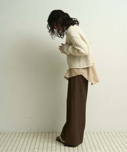 Lutim by u(ルチバイユー)の「Waffle knit multi-button cardigan / ワッフル編みマルチボタンカーディガン(カーディガン/ボレロ・レディース・アイボリー/グレー/ネイビー・FREE)」の10枚目の写真