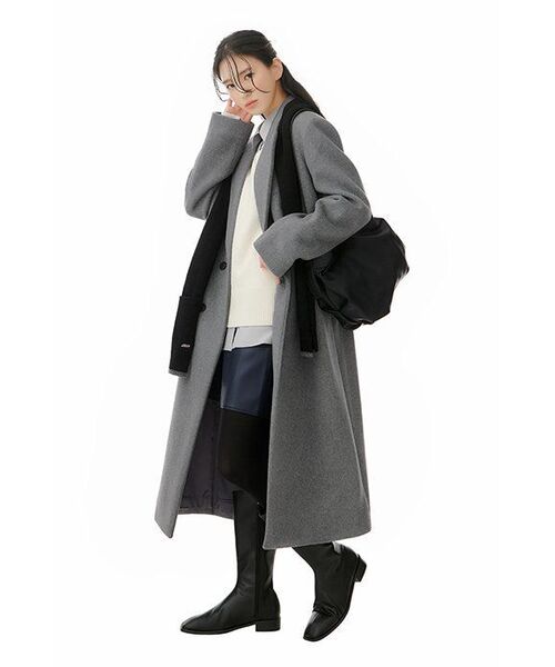 MUSINSA STANDARD WOMAN（ムシンサスタンダードウーマン）の「ウィメンズオーバーサイズシルキーシャツ[ライトグレー]（シャツ/ブラウス・レディース・その他・X-SMALL/SMALL/MEDIUM/LARGE）」の10枚目の写真