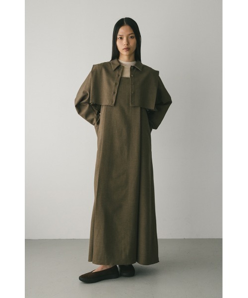 STYLEMIXER(スタイルミキサー)の「2ピースシャツレイヤードワンピース(ワンピース・レディース・グレー/ブラウン/ベージュ・SMALL/MEDIUM)」の3枚目の写真
