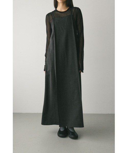 STYLEMIXER(スタイルミキサー)の「2ピースシャツレイヤードワンピース(ワンピース・レディース・グレー/ブラウン/ベージュ・SMALL/MEDIUM)」の2枚目の写真