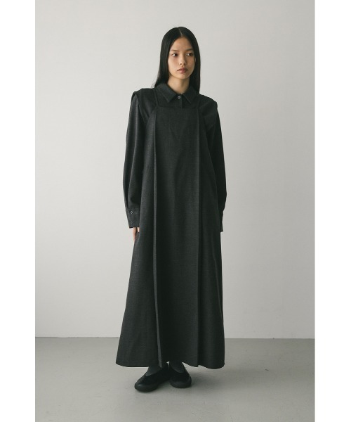 STYLEMIXER(スタイルミキサー)の「2ピースシャツレイヤードワンピース(ワンピース・レディース・グレー/ブラウン/ベージュ・SMALL/MEDIUM)」の4枚目の写真