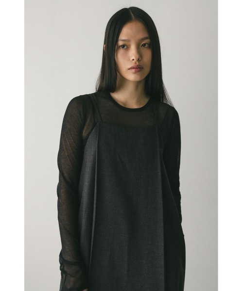 STYLEMIXER(スタイルミキサー)の「2ピースシャツレイヤードワンピース(ワンピース・レディース・グレー/ブラウン/ベージュ・SMALL/MEDIUM)」の6枚目の写真