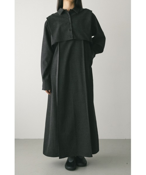 STYLEMIXER(スタイルミキサー)の「2ピースシャツレイヤードワンピース(ワンピース・レディース・グレー/ブラウン/ベージュ・SMALL/MEDIUM)」の9枚目の写真