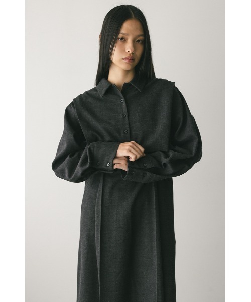 STYLEMIXER(スタイルミキサー)の「2ピースシャツレイヤードワンピース(ワンピース・レディース・グレー/ブラウン/ベージュ・SMALL/MEDIUM)」の10枚目の写真