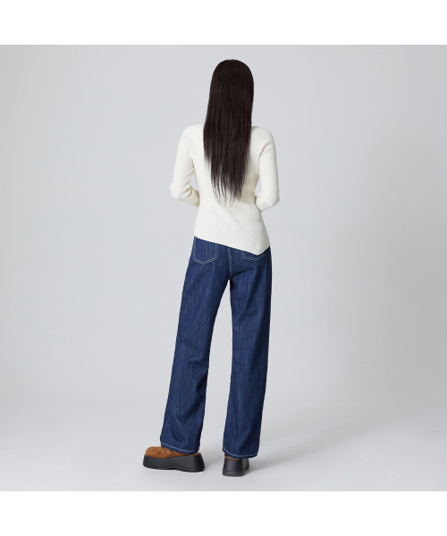 LAP（ラップ）の「ワイドネックストリングアシンメトリーニット AR4KHA63（ニット/セーター・レディース・ホワイト/ブラック・FREE）」の4枚目の写真