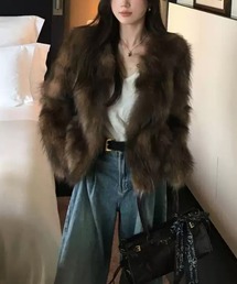 ファーコート フェイクファー ショート丈」に該当するファッション通販