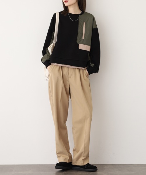 A.N.L(エーエヌエル レーベル)の「A.N.L 異素材切替ダンボールプルオーバー(Tシャツ/カットソー・レディース・ブラック/モカ/ネイビー・38)」の21枚目の写真