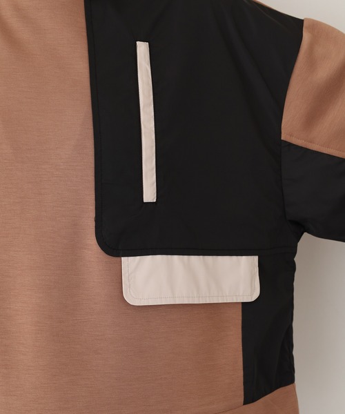 A.N.L(エーエヌエル レーベル)の「A.N.L 異素材切替ダンボールプルオーバー(Tシャツ/カットソー・レディース・ブラック/モカ/ネイビー・38)」の7枚目の写真