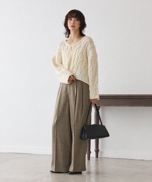 RIVE DROITE（リヴドロワ）の「【セットアップ対応可】ウーリーツイル2タックパンツ（スラックス・レディース・ブラウン/グレー/ブラック・38/36）」の17枚目の写真