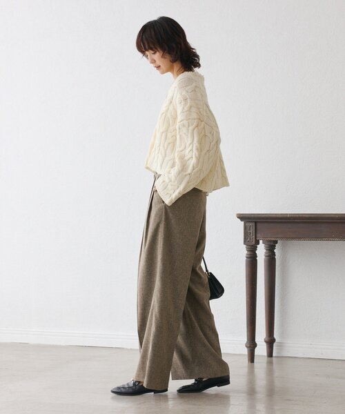 RIVE DROITE（リヴドロワ）の「【セットアップ対応可】ウーリーツイル2タックパンツ（スラックス・レディース・ブラウン/グレー/ブラック・38/36）」の19枚目の写真