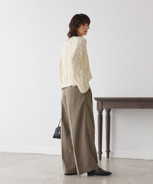 RIVE DROITE（リヴドロワ）の「【セットアップ対応可】ウーリーツイル2タックパンツ（スラックス・レディース・ブラウン/グレー/ブラック・38/36）」の8枚目の写真