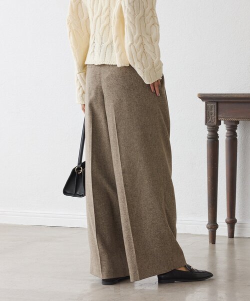 RIVE DROITE（リヴドロワ）の「【セットアップ対応可】ウーリーツイル2タックパンツ（スラックス・レディース・ブラウン/グレー/ブラック・38/36）」の11枚目の写真