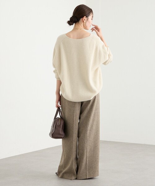 RIVE DROITE（リヴドロワ）の「【セットアップ対応可】ウーリーツイル2タックパンツ（スラックス・レディース・ブラウン/グレー/ブラック・38/36）」の6枚目の写真