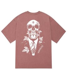 KTPP0090 スカルスーツピグメント半袖Tシャツ - ピンク