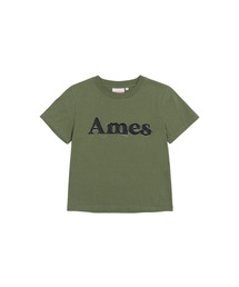 BASIC LOGO DENIM APPLIQUE TEE KHAKI (AM2EMUT514A)