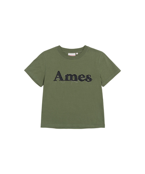 AMESWORLDWIDE(アメスワールドワイド)の「BASIC LOGO DENIM APPLIQUE TEE KHAKI (AM2EMUT514A)(Tシャツ/カットソー・レディース・その他・FREE)」の1枚目の写真