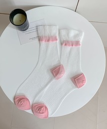 Vini（ヴィニ）の「ラメ糸 パステルカラー シアー ソックス　レディース 靴下（ソックス/靴下）」