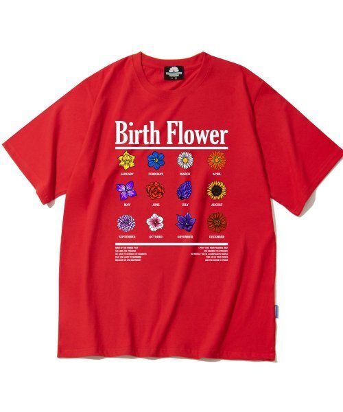 TRIPSHION(トリップション)の「バースフラワーグラフィックTシャツ - レッド(Tシャツ/カットソー・メンズ・その他・X-LARGE/LARGE/MEDIUM)」の1枚目の写真