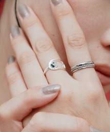 【novice】 Gemstone Open Frame Ring［Silver925］