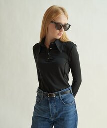 ILOIL（イロイル）の「jersey polo shirt - black（ポロシャツ）」