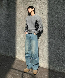 ヴィンテージフロントポケットカーゴデニムパンツ [VINTAGE BLUE]