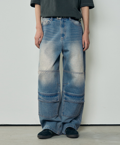 OURDAYZ（アワーデイズ）の「ヴィンテージフロントポケットカーゴデニムパンツ [VINTAGE BLUE]（デニムパンツ・レディース・その他・MEDIUM/LARGE/X-LARGE）」の2枚目の写真