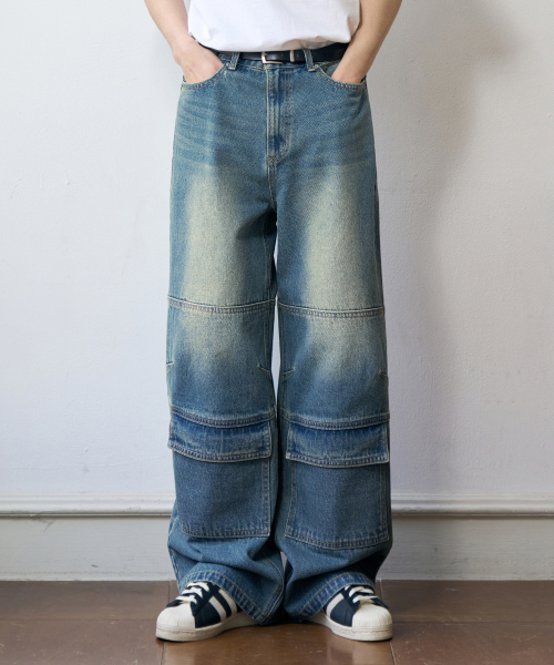 OURDAYZ（アワーデイズ）の「ヴィンテージフロントポケットカーゴデニムパンツ [VINTAGE BLUE]（デニムパンツ・レディース・その他・MEDIUM/LARGE/X-LARGE）」の5枚目の写真