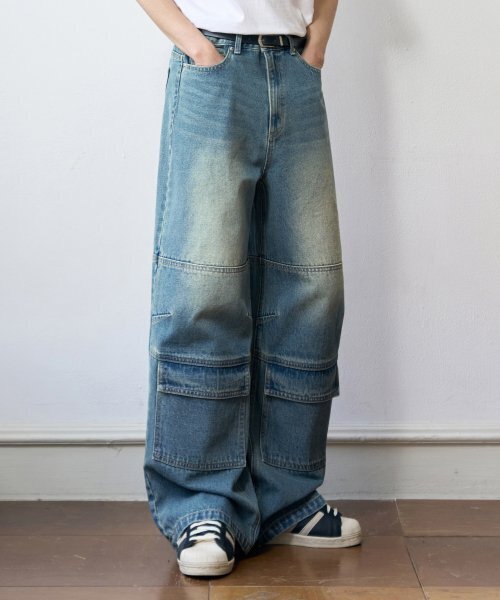 OURDAYZ（アワーデイズ）の「ヴィンテージフロントポケットカーゴデニムパンツ [VINTAGE BLUE]（デニムパンツ・レディース・その他・MEDIUM/LARGE/X-LARGE）」の6枚目の写真