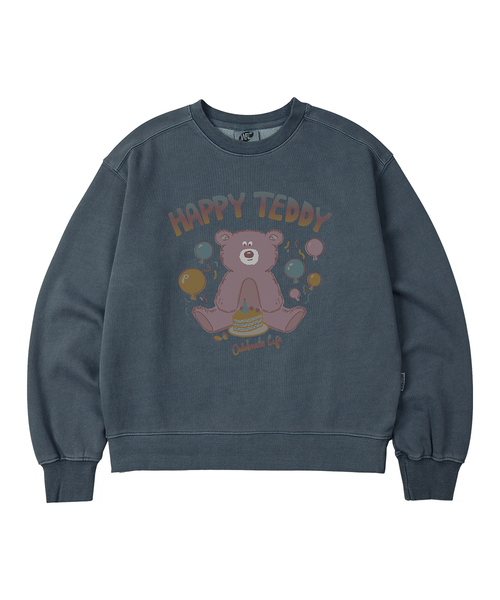 WILDROCK(ワイルドロック)の「ホリシーシュ ハッピーベア ピグメント オーバーサイズ スウェット_5 COL(スウェット・レディース・ライトグレー/ピンク/ブルー/ダークカーキ/チャコール・SMALL/MEDIUM/LARGE/X-SMALL)」の4枚目の写真