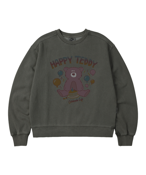 WILDROCK(ワイルドロック)の「ホリシーシュ ハッピーベア ピグメント オーバーサイズ スウェット_5 COL(スウェット・レディース・ライトグレー/ピンク/ブルー/ダークカーキ/チャコール・SMALL/MEDIUM/LARGE/X-SMALL)」の1枚目の写真