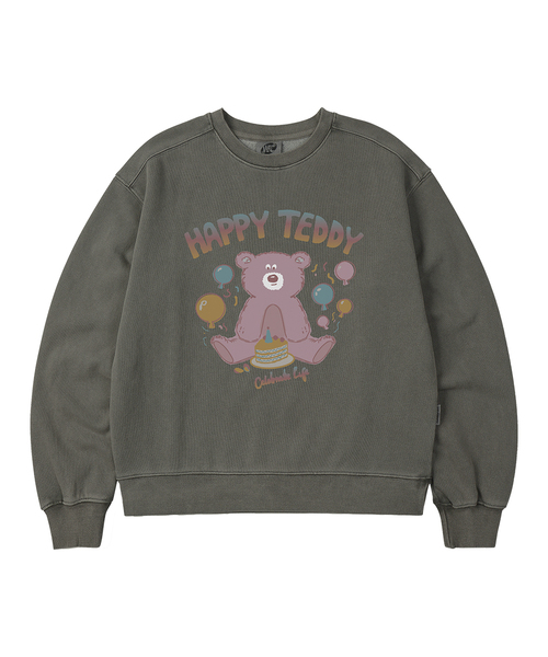 WILDROCK(ワイルドロック)の「ホリシーシュ ハッピーベア ピグメント オーバーサイズ スウェット_5 COL(スウェット・レディース・ライトグレー/ピンク/ブルー/ダークカーキ/チャコール・SMALL/MEDIUM/LARGE/X-SMALL)」の2枚目の写真
