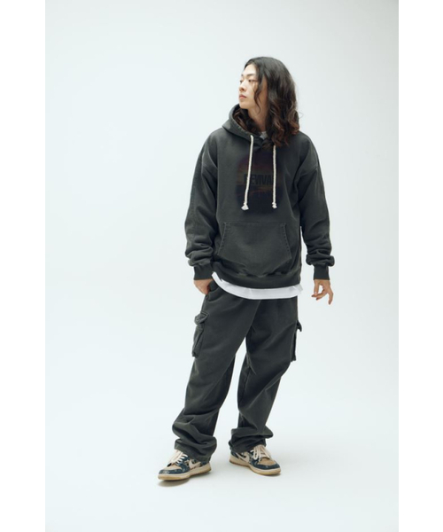 FEELENUFF（フィルイナフ）の「[PRIMATE x FEELENUFF] REVIVAL ROPE HOODIE PIGMENT BLACK（パーカー・メンズ・その他・LARGE/X-LARGE）」の2枚目の写真